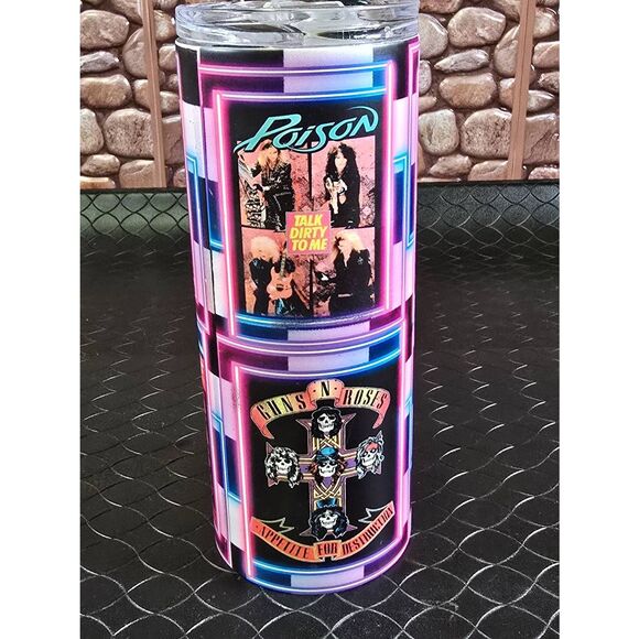80's Hard Rock BandsDouble Walled  Stainless Steel Tumbler, Sublmation Ink #A53 - Picture 4 of 9